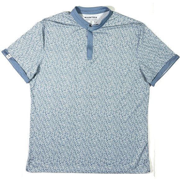 Mantra Other - Mantra Mens Catalyst Polo Shirt Size XL Blade Collar Performance Golf Blue Print